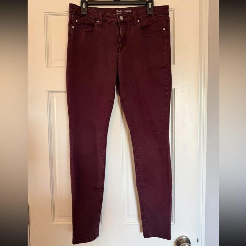 GAP Women's Maroon Skinny Jeans